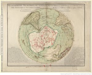 Karte der südlichen Hemisphäre von Philippe Buache, 1770.